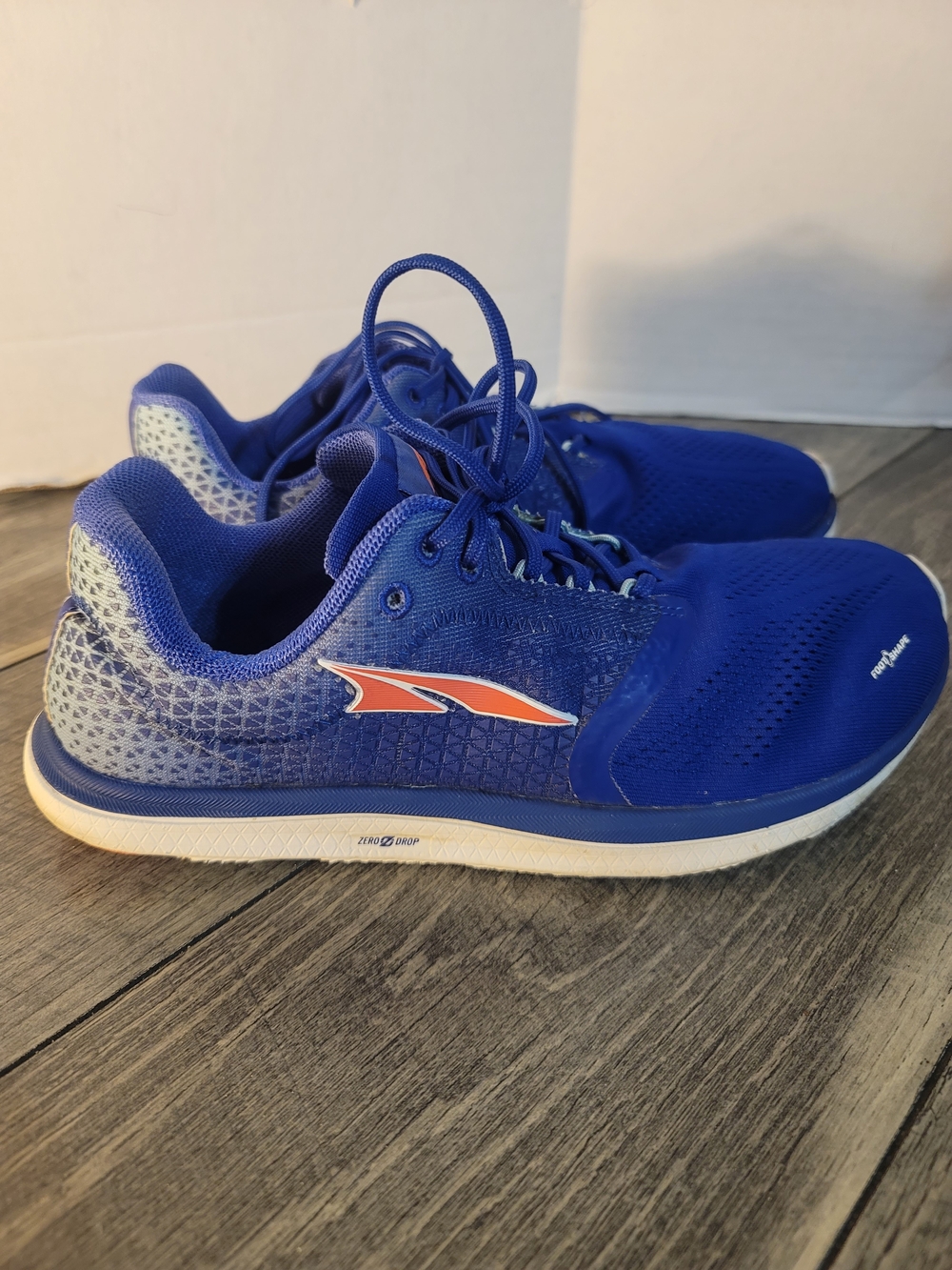 Altra Women's Solstice Royal Blue Running Shoes with Orange Accent Zero Drop Sz9